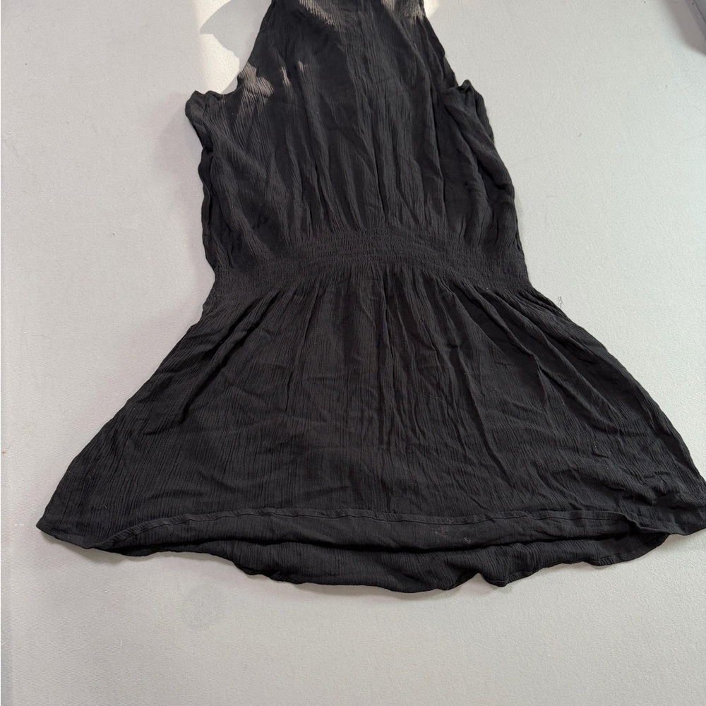 Black Boho Halter Dress Embroidered Tassel Flowy Summer - Picture 6 of 8